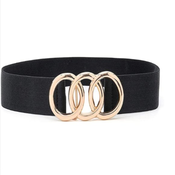 Women Stretchy Wide Belt Vintage, Black Elastic main image 5